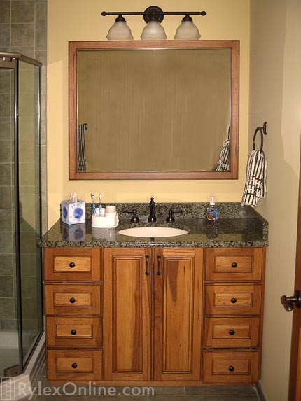 hickory wood bathroom vanity | orange county, ny and beyond | rylex