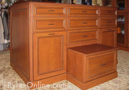 Closet Island Cabinet with Bench