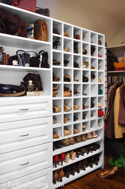 Closet Shoe Cubbies and Shoe Shelves