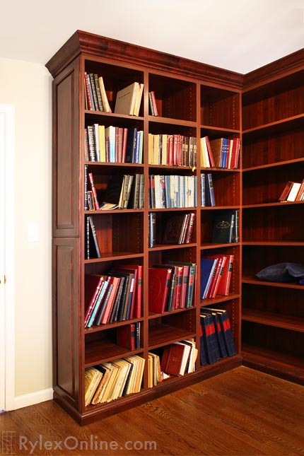 Built-In Adjustable Library Book Shelves