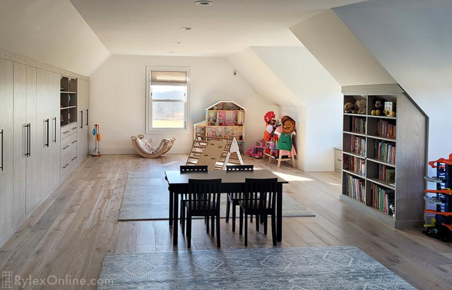 Dedicated Playroom for Kids with Extensive Built-in Storage