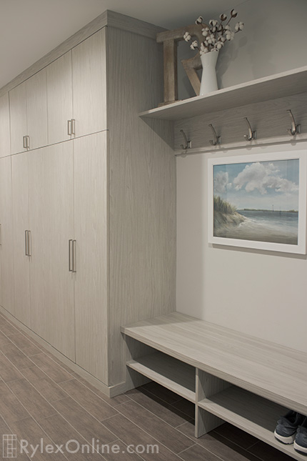 Hall Storage Cabinet, Closet Cabinet and Seat Bench