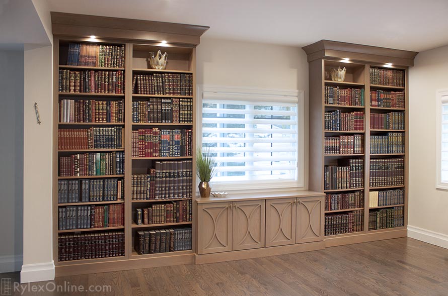 Floor to Ceiling Library Bookcases Built-In