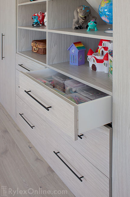 Playroom Storage Cabinet with Drawer Close Up