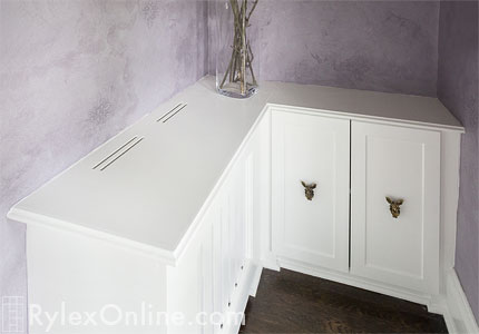 Radiator Cover with Storage Cabinet Top Angle