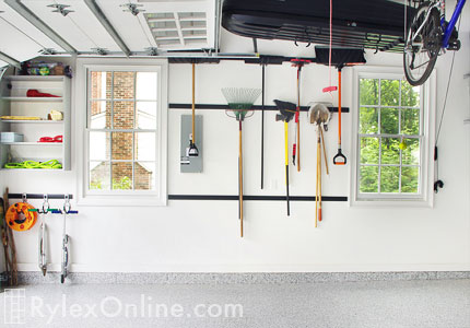 Garage Open Shelf Cabinet and Wall Mounted Rack for Garden Tools