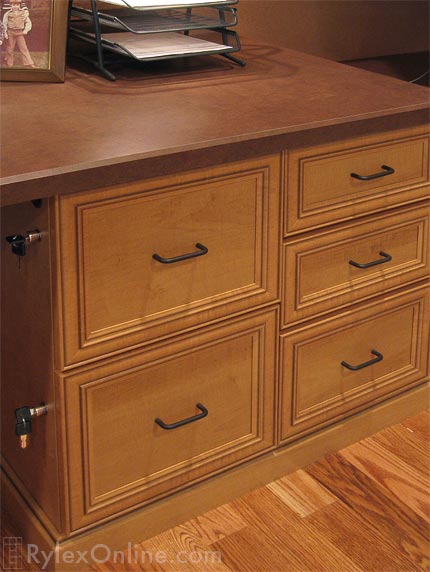 Cherry Wood Office File Drawers with Locks