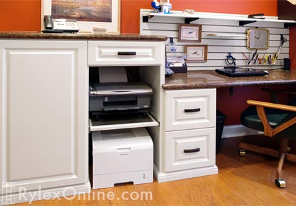 Printer Pullout Cabinet Desk and File Drawers