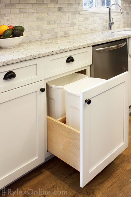 Under Counter Trash and Recycling Pullout Cabinet