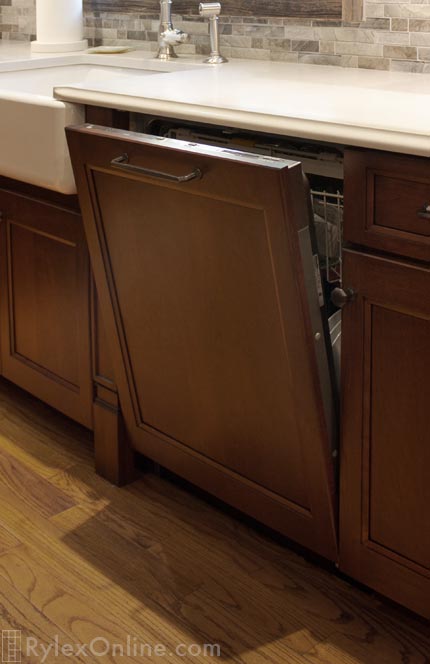 Dishwasher Cabinet Door Panel Close Up