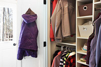 Coat Closet with Open Shoe Shelves