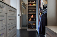 Functional Closet With Floating Shelves