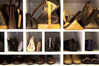 Closet with Open Shelves for Shoes and Purses