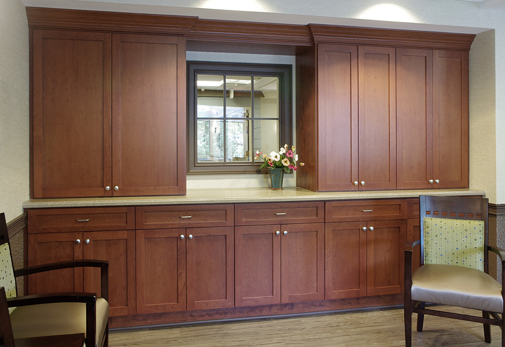 Assisted Living Dementia Care Storage Cabinet with Drawers and Countertop