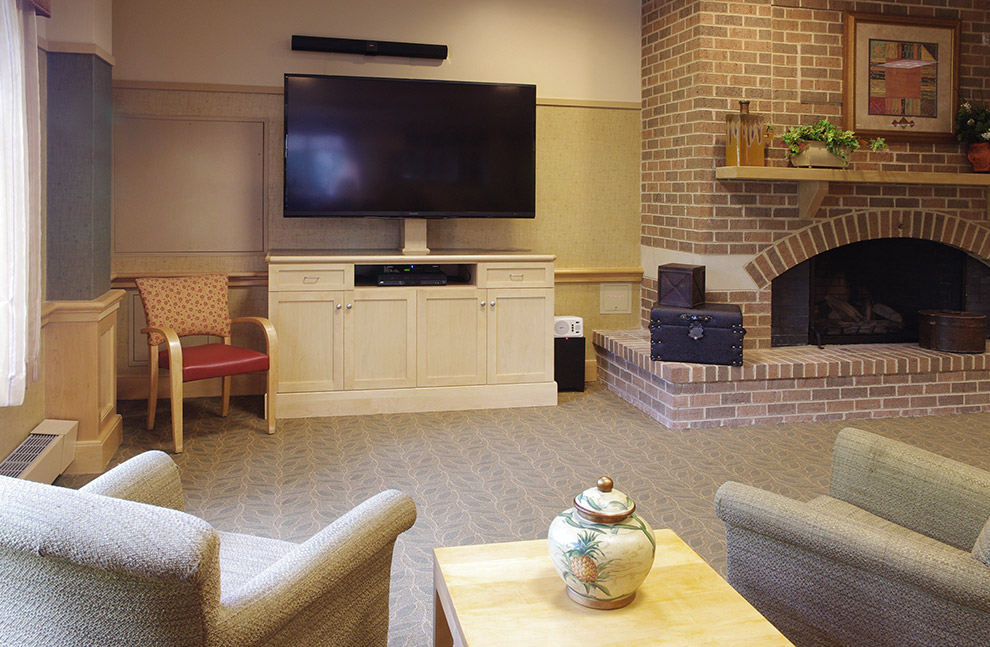 TV Media Cabinet in Assisted Living Center