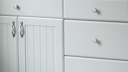 Close Up of Wainscot Vanity Door