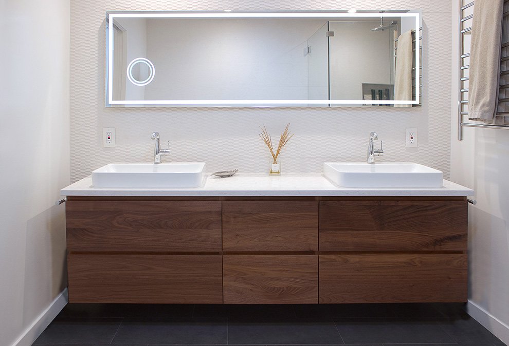 Modern Floating Walnut Vanity