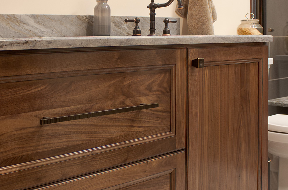 Gorgeous Walnut Vanity with Custom Drawers