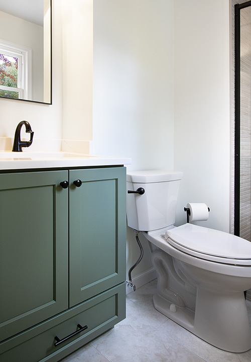 Shaker Style Bathroom Vanity in Fern Green Finish with Bottom Drawer