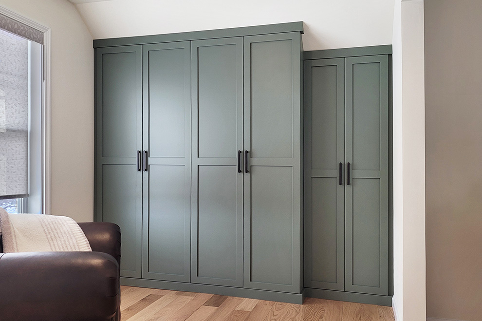 Custom Built-In Wardrobe for A Sloped Ceiling in Hartsdale, NY