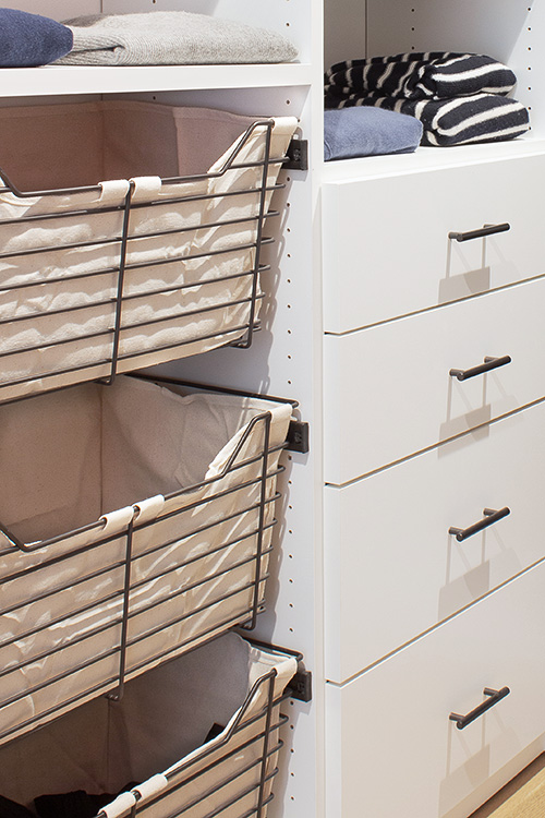 Closet Cabinet with Sliding Storage Baskets