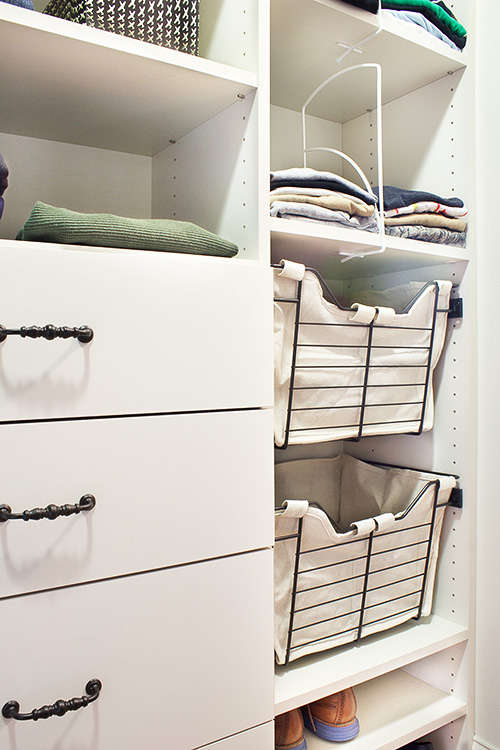 Closet Drawers with Sliding Baskets