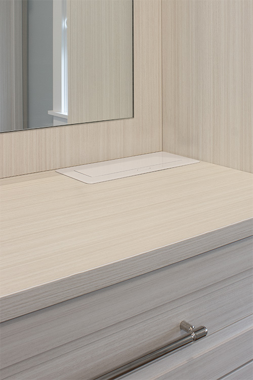 Data and Power Grommet Bedroom Cabinet
