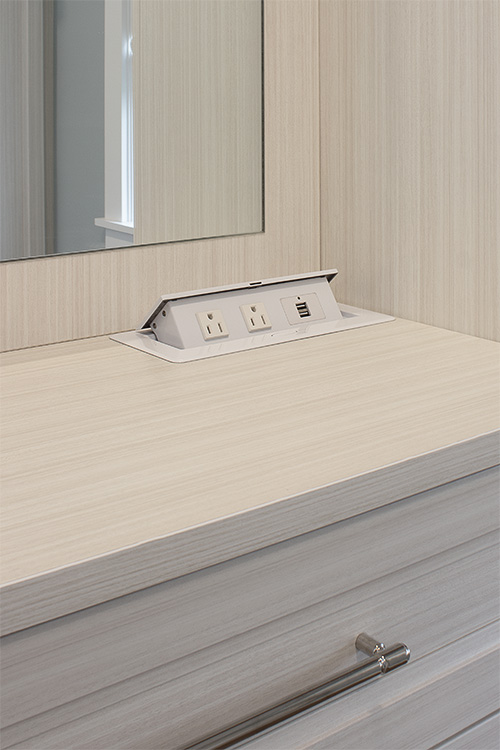 Data and Power Grommet Bedroom Cabinet