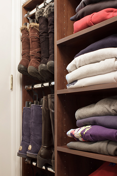 Vertical Hanging Boot Storage Cabinet Close Up