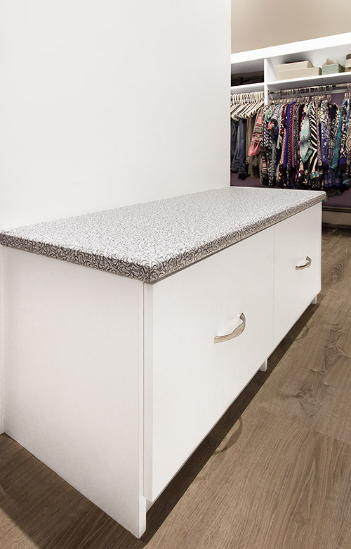 Primary Closet with Custom Bench