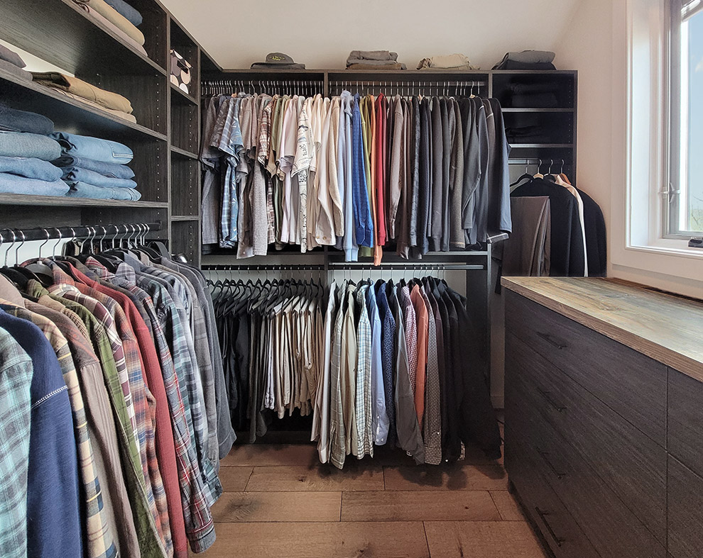 Men's Custom Walk-In Closet with Built-In Dresser in Campbell Hall, NY