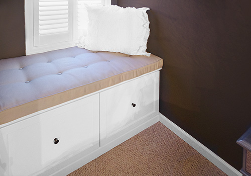 White Shaker Style Bedroom Window Seat