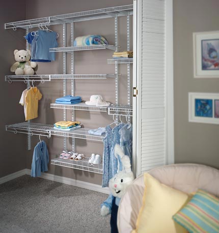 Fast Track Wire Adjustable Shelving for Kid's Closet