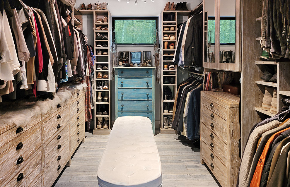 Custom Primary Walk-In Closet Remodeled with a Modern Style for an Historic Home