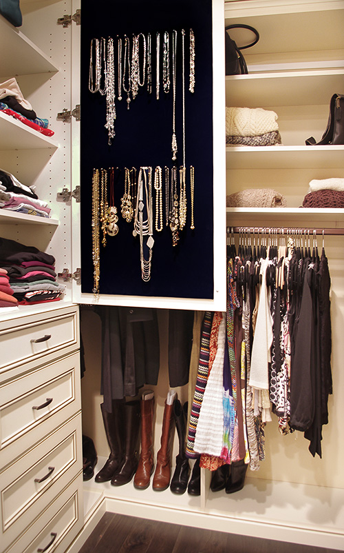 Velvet Lined Necklace Cabinet Door