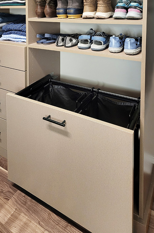 Closet Cabinet Pullout Laundry Drawer with Removable Bags