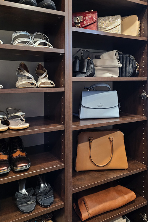 Elegant Closet with Adjustable Shelvesfor Purses and Shoes