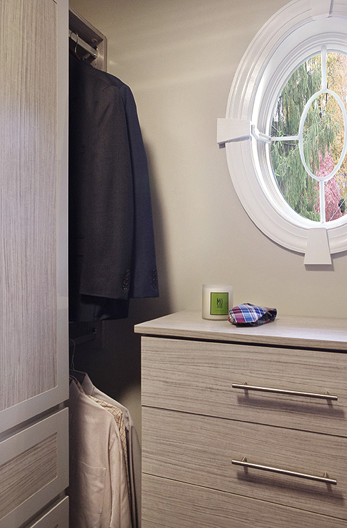 Textured Woodgrain Closet Cabinets