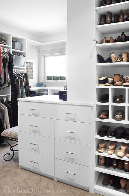 Floor To Ceiling White Closet Shelving Bedroom Closet