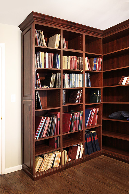 Built-In Adjustable Library Book Shelves