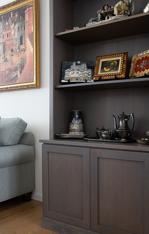 Custom Built-In Bookcase & Display Shelving Frame Artwork