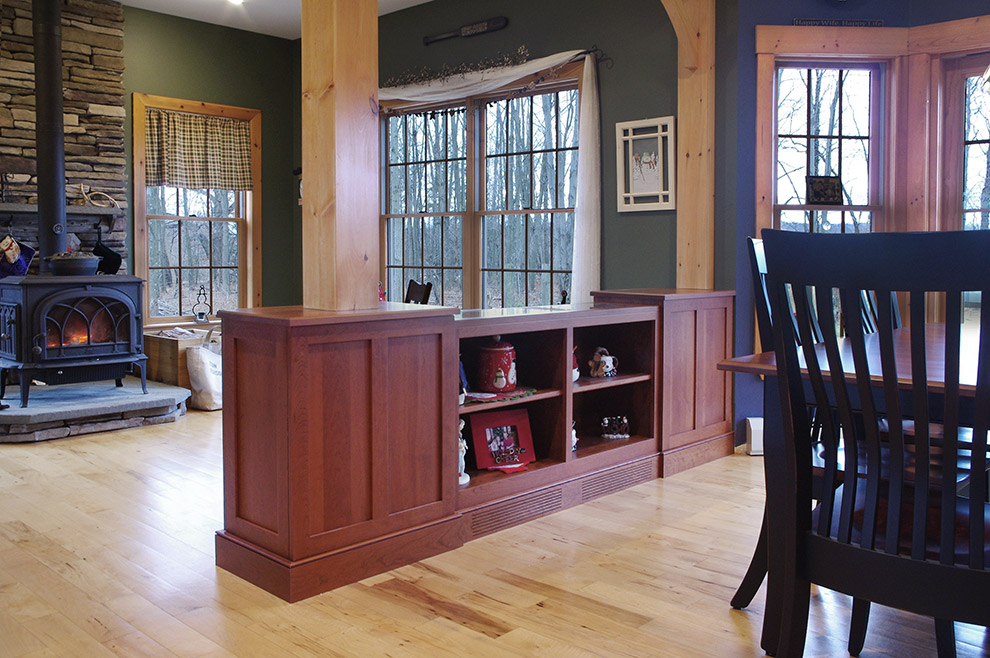 Cabinet Room Divider with Dual Color Showing Washington Stain