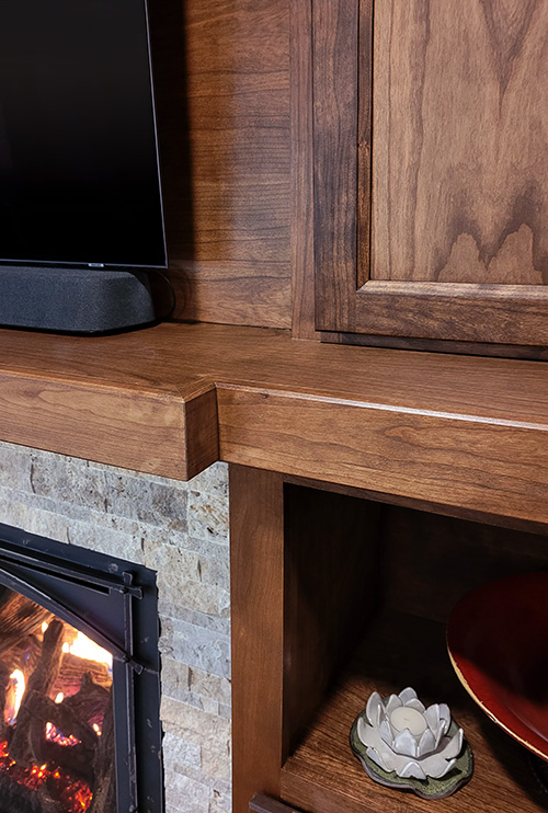 Close On Fireplace Surround Cabinets Matching Existing Fireplace Mantel