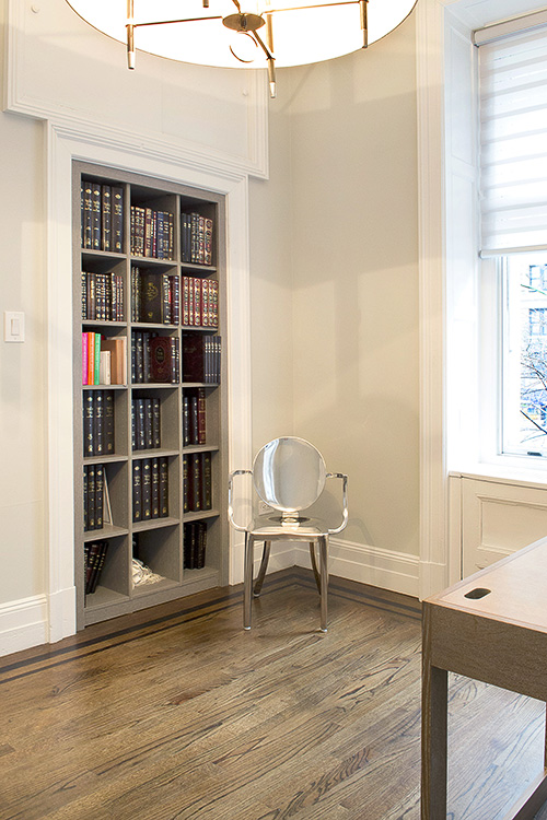 Closet Converted to Home Office Bookcase