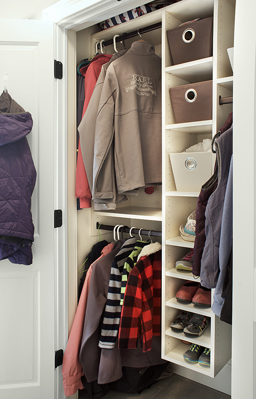 Farmhouse Coat Closet with Open Shelves