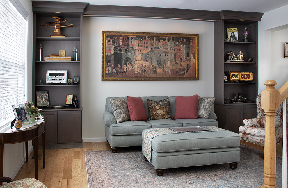 Built-In Library Bookcases with Lighting - Floor to Ceiling in Tuxedo, NY