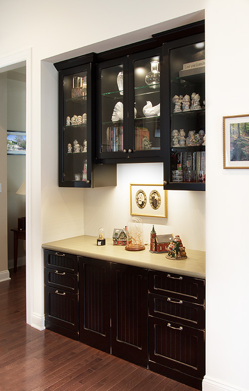 Black Distressed Collectible Hutch