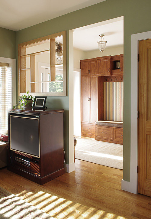 View of Entryway Cabinet with Shoe and Boot Storage