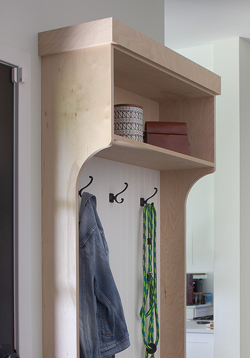 Mudroom Bench with Hooks for Jackets and Leashes