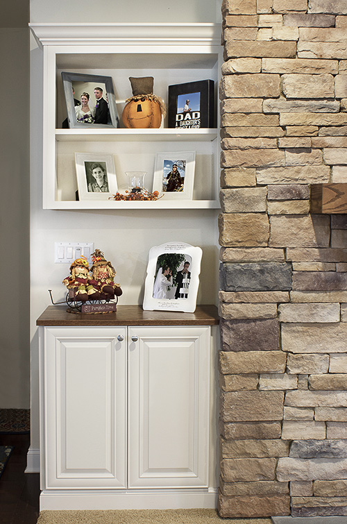 Antique White Fireplace Cabinets